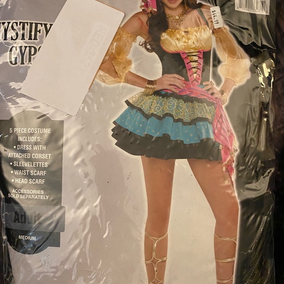 WOMENS MYSTIFYING GYPSY 5Pc HALLOWEEN 🎃COSTUME -Medium 6/8 - Picture 4 of 5